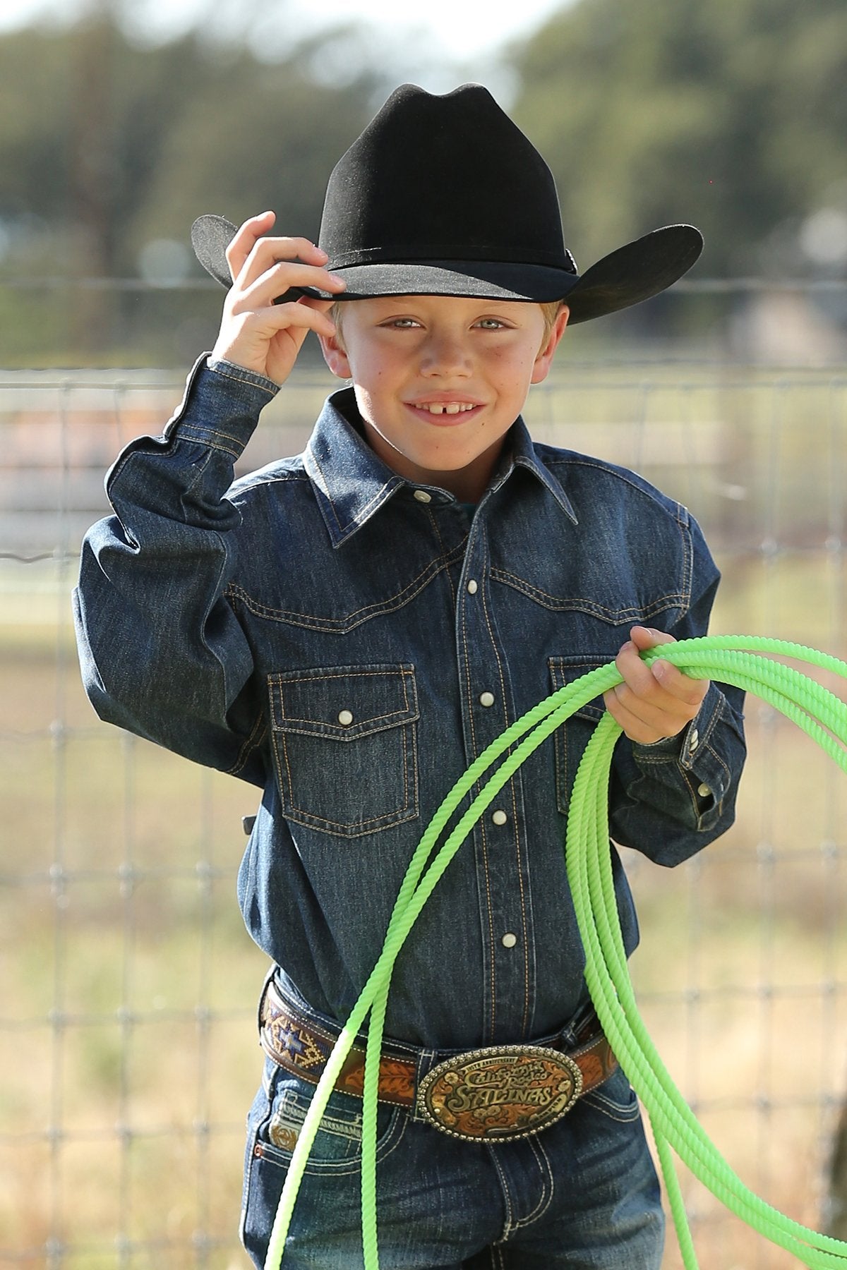 Cinch Boy's Denim Western Shirt