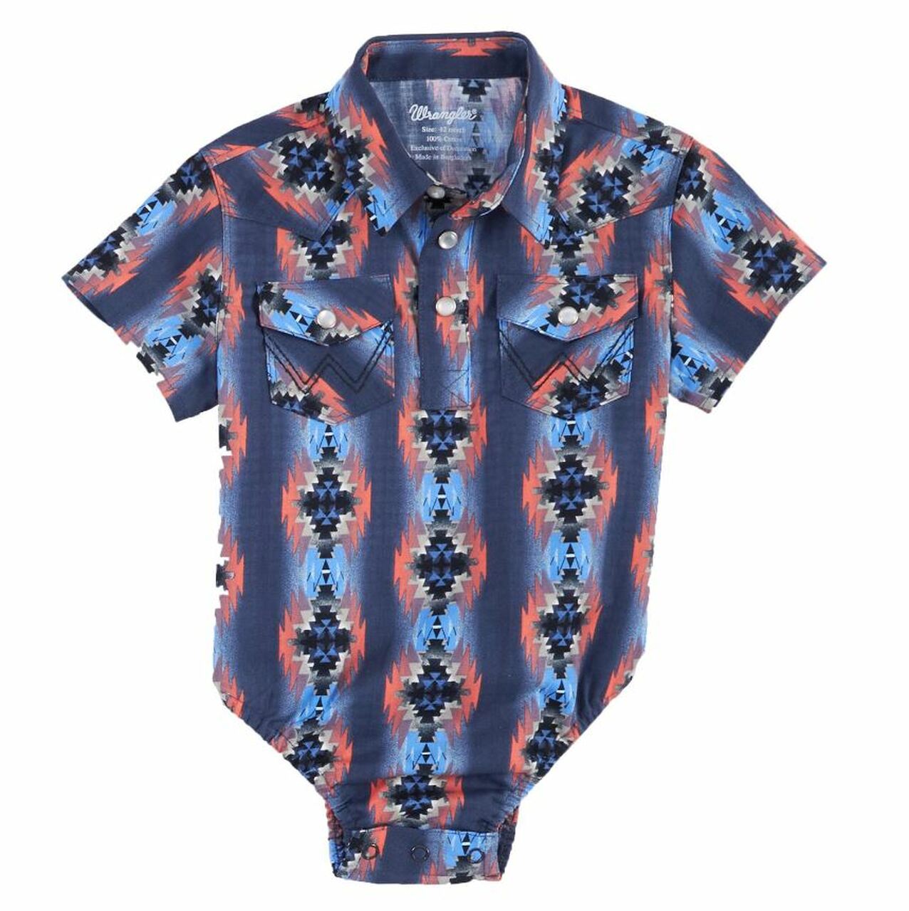 Wrangler Boy's Infant Navy Aztec Onesie