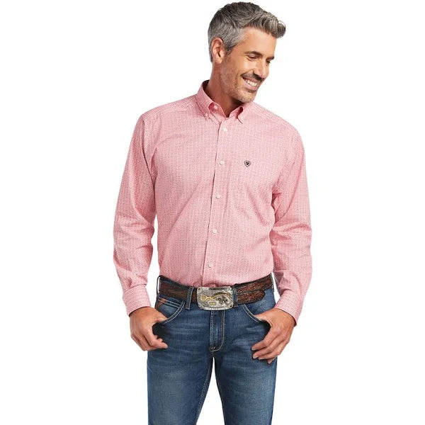 Ariat Men's Quent Coral Fan Western Shirt