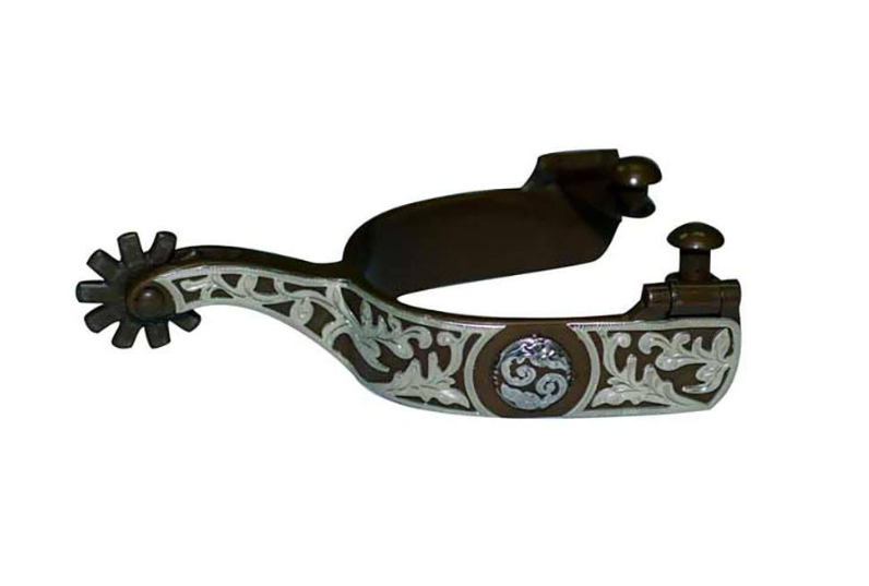 Metalab Concho & Floral Overlay Men's Antique Spurs