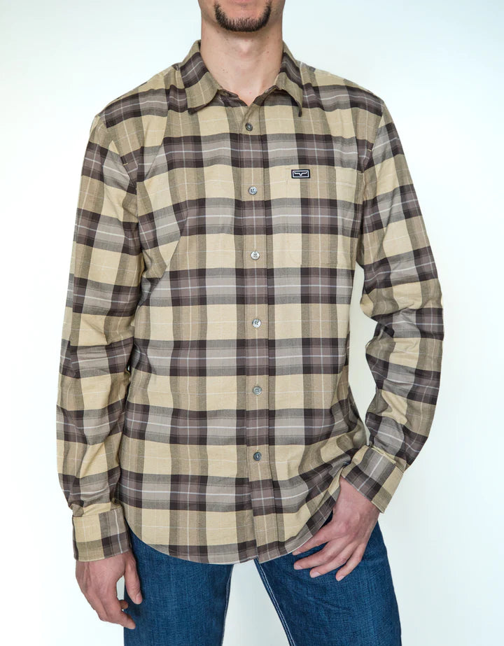 Kimes Ranch Men's Twin Peaks Brown Flannel Western Shirt