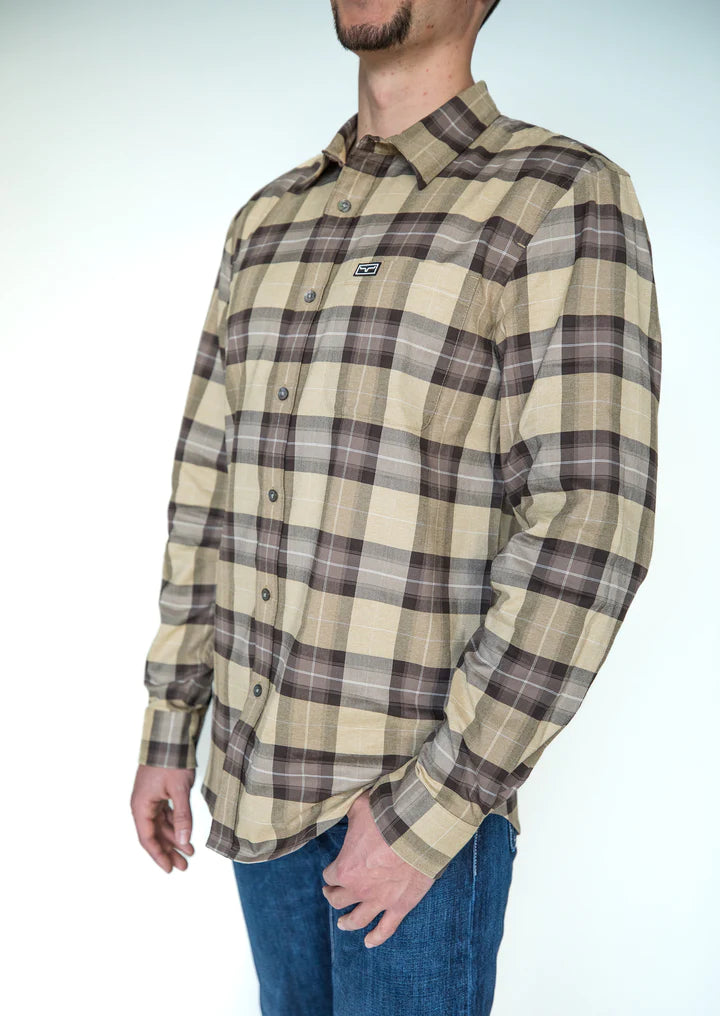 Kimes Ranch Men's Twin Peaks Brown Flannel Western Shirt