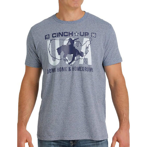 Cinch Men's "Cinch Up" Heather Blue T-Shirt