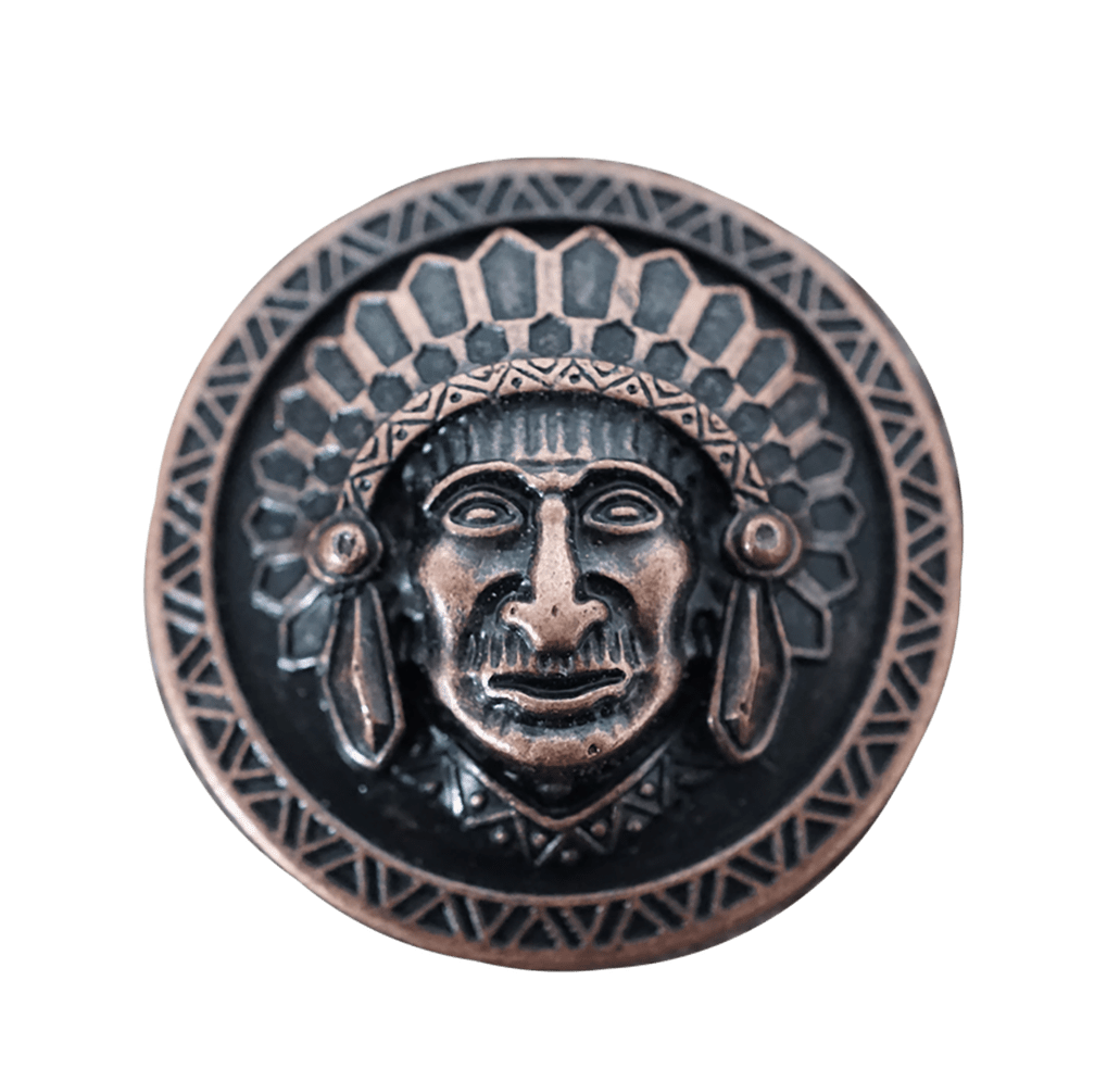 Copper Native American Conchos - Set of 6