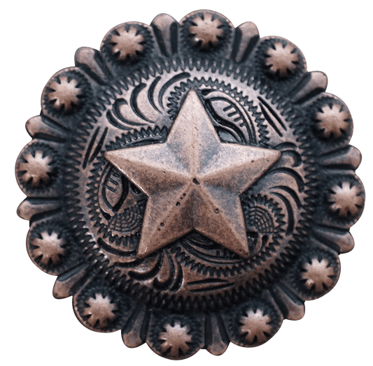 Copper Star Conchos - Set of 6