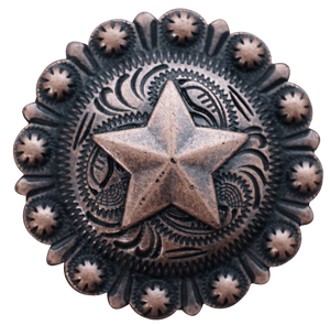 Copper Star Conchos - Set of 6