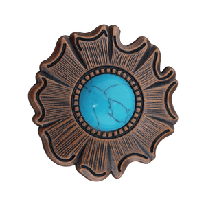 Copper Turquoise Round Conchos - Set of 6