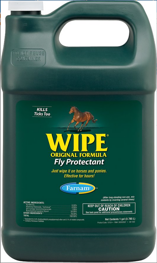 Farnam Wipe Original Formula Fly Protectant Horse Solution - 1 Pint