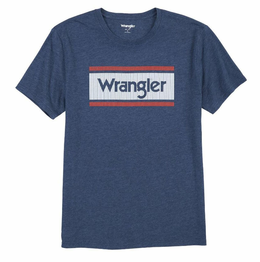Wrangler Men's Front Logo Blue Graphic T-Shirt