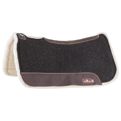 Powered with a vented Zoombang™ insert that is scientifically engineered to dissipate energy, reducing injury and stress on equine athletes. Its breathable design remains securely in place, providing conformal layered protection. Durable 3/8” felt top is designed to be used alone or under show blanket. A 100% Merino fleece bottom wicks moisture and provides maximum comfort to the horse’s back. 1-1/4” total pad thickness.