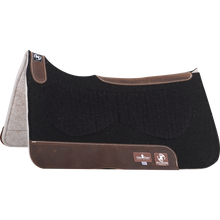 Load image into Gallery viewer, Powered with a vented Zoombang™ insert that is scientifically engineered to dissipate energy, reducing injury and stress on equine athletes. Its breathable design remains securely in place, providing conformal layered protection. 1/8” blended felt top is designed to be used alone as a training pad or under a show blanket. Its durable orthopedic grade felt bottom absorbs moisture, remains soft and pliable, and provides excellent shock absorption. 1” total pad thickness.
