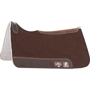 Powered with a vented Zoombang™ insert that is scientifically engineered to dissipate energy, reducing injury and stress on equine athletes. Its breathable design remains securely in place, providing conformal layered protection. 1/8” blended felt top is designed to be used alone as a training pad or under a show blanket. Its durable orthopedic grade felt bottom absorbs moisture, remains soft and pliable, and provides excellent shock absorption. 1” total pad thickness.